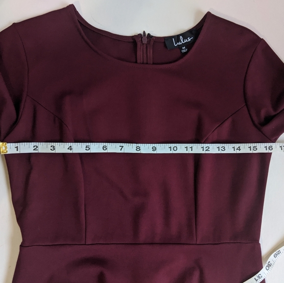 Lulu's Cumulonimbus Clouds Burgundy Skater Dress - Picture 6 of 7